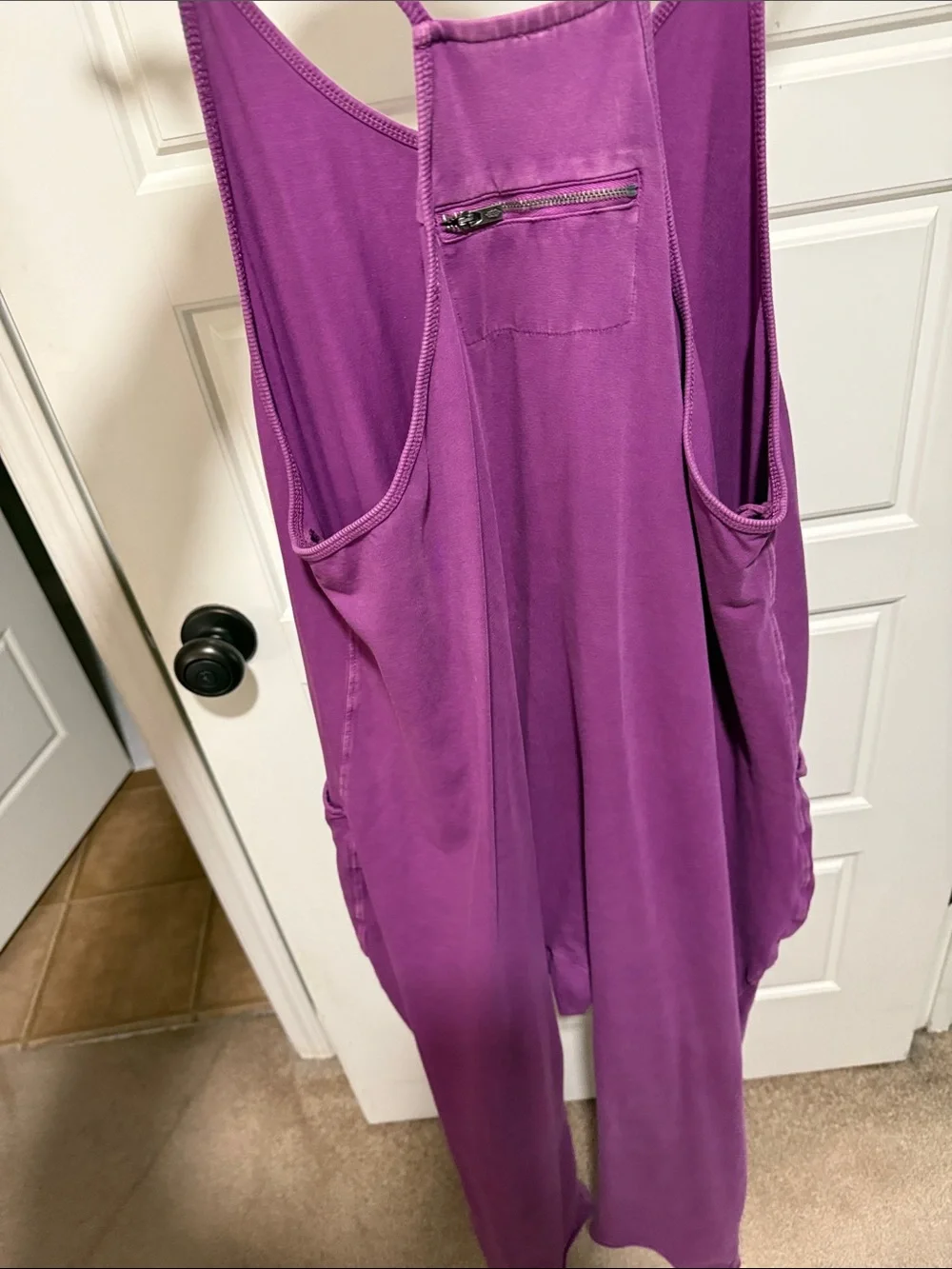 Free People Purple hot shot onesie Relaxed Pocket Jumpsuit l